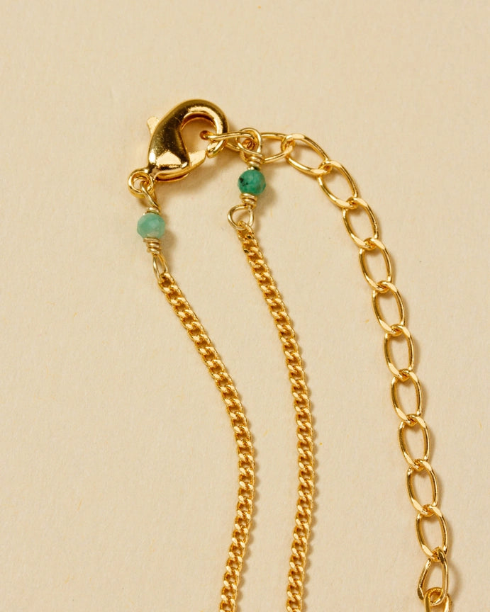 Luna Norte Sticks and Stones Long Gold Necklace - Amazonite