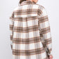 Plaid Button Up Jacket with Sherpa Lining