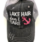 Lake Hair Don't Care Blue Anchor Trucker Hat