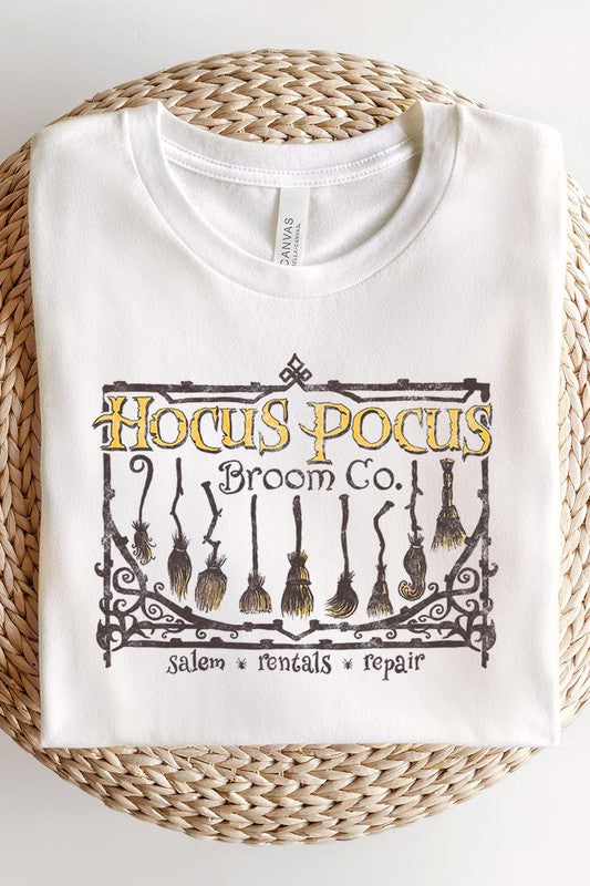 Hocus Pocus Broom Company Halloween Unisex Graphic T-Shirt