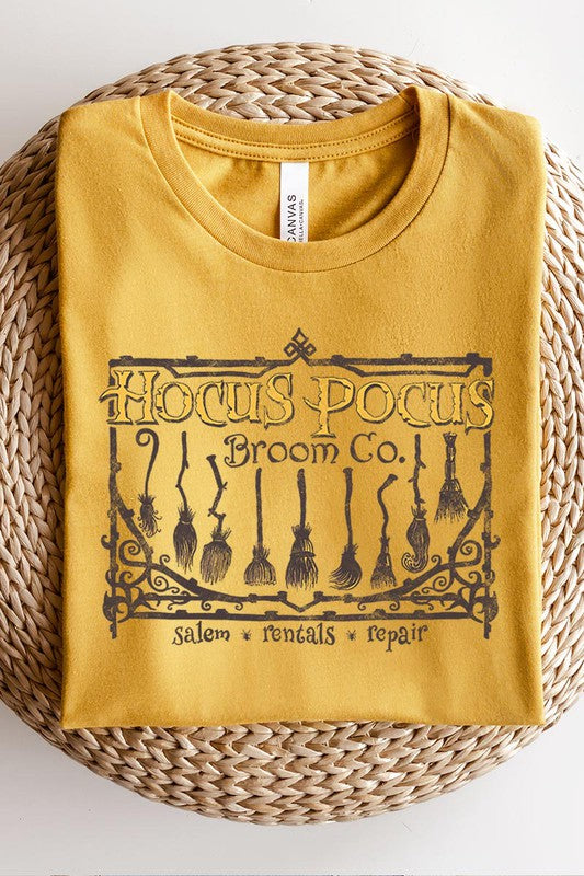 Hocus Pocus Broom Company Halloween Unisex Graphic T-Shirt