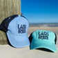 New Logo Curvy Lake Bum Embroidered Trucker Hat