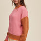 Color Block Ribbed Knit Sweater