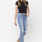 Mid Rise Kick Flare Jeans