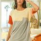 BiBi Color Block Short Sleeve T-Shirt