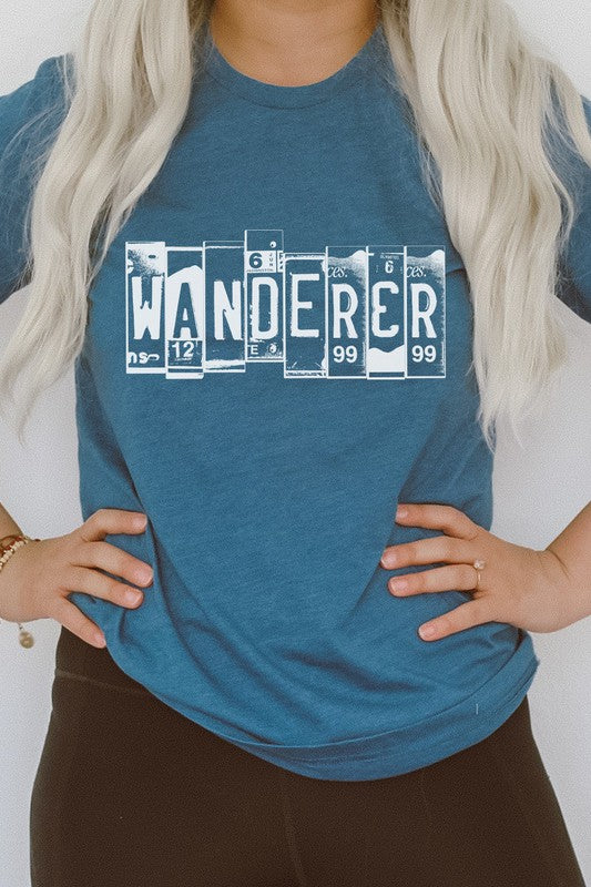 Wanderer License Plate Road Tripping Graphic Tee