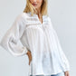 Solid V-Neck Blouse Top