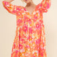 And The Why Full Size Printed Tie Back Long Sleeve Dress
