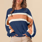 BiBi French Terry Color Block Cut Edge Detail Sweatshirt