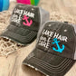 Lake Hair Don't Care Blue Anchor Trucker Hat