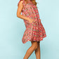 Ruffled Printed Dress with Side Pockets