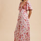 Flutter Sleeve Border Print Maxi Dress