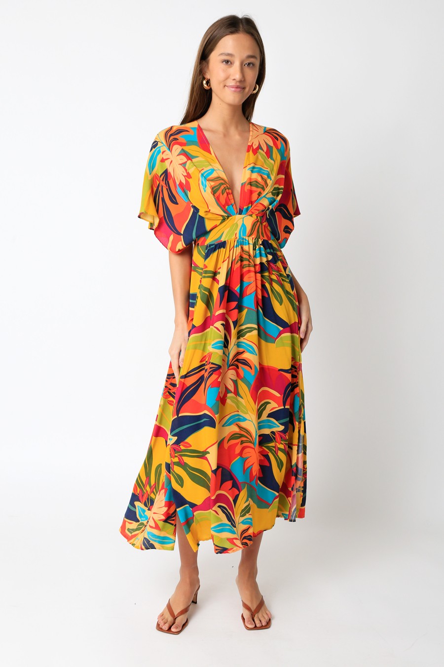 Multi Cover-Up Maxi Dress by Olivaceous
