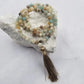 Boho Stone Bead Mala Necklace with Tassel