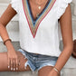 Full Size Ruffled V-Neck Cap Sleeve Blouse