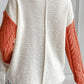 Color Block Round Neck Long Sleeve Sweater