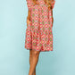 Haptics Full Size Ruffled Printed Dress with Side Pockets