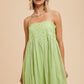 Summer Eyelet Pistachio Babydoll Mini Dress