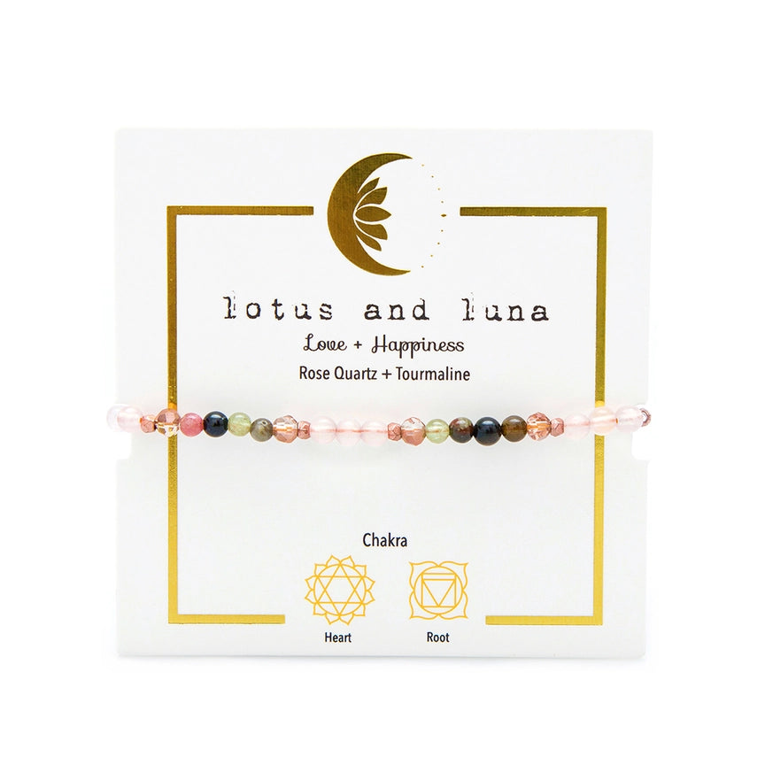 Lotus and Luna Love + Happiness 4mm Healing Bracelet