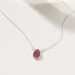 Luna Norte Silver Delicate Gemstone Necklace - Ruby