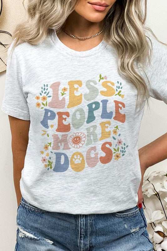 Less People More Dogs Unisex Short Sleeve Graphic Tee Shirt