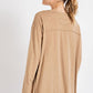 Mineral Washed Round Neckline Long Sleeve Top