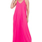 V-NECK CAMI MAXI DRESS WITH SIDE POCKETS