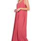 V-NECK CAMI MAXI DRESS WITH SIDE POCKETS